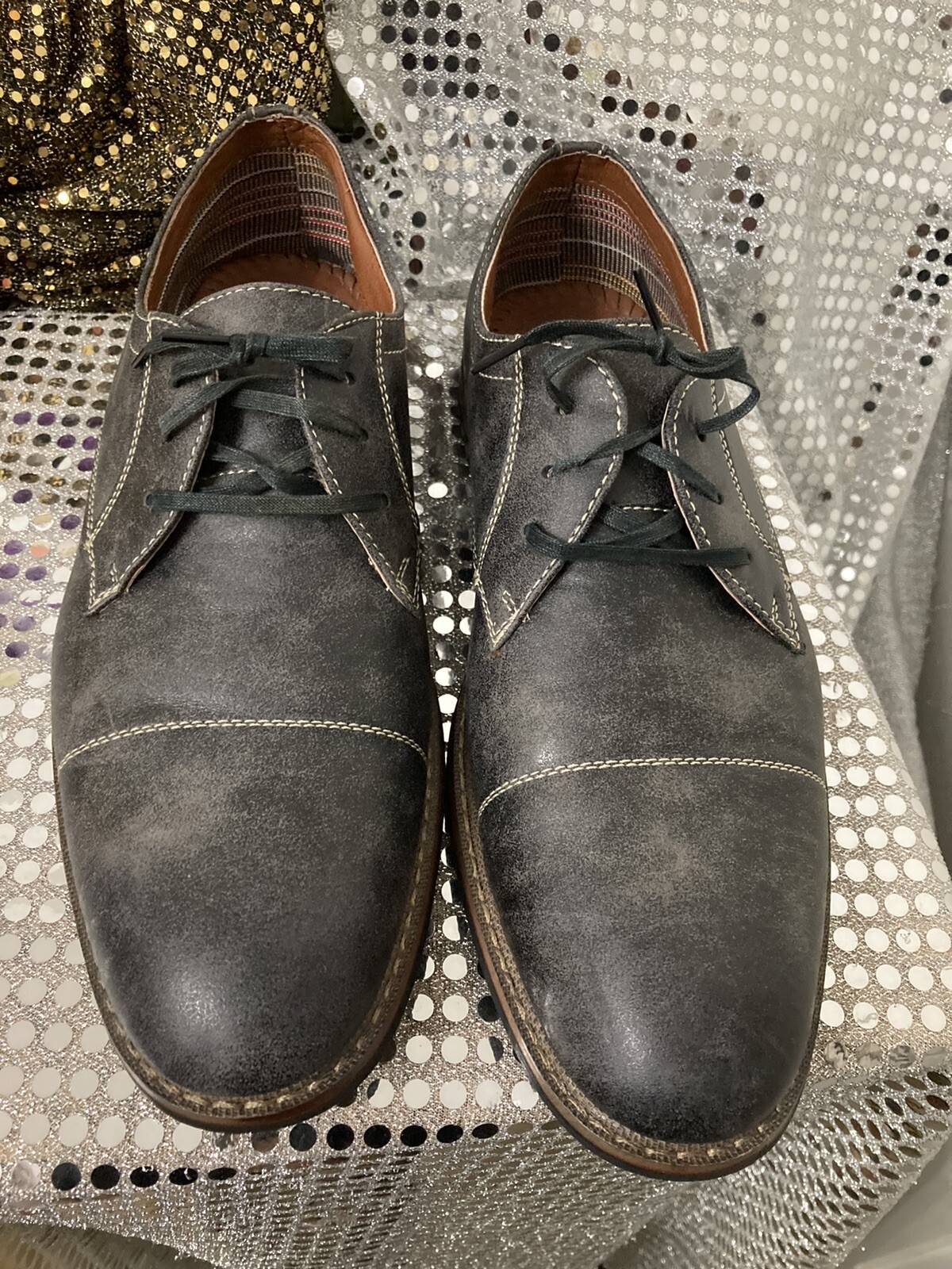 SAOLA Scarpe eleganti casual da uomo Ferro Aldo scarpe Oxford derby in pelle invecchiata taglia 8