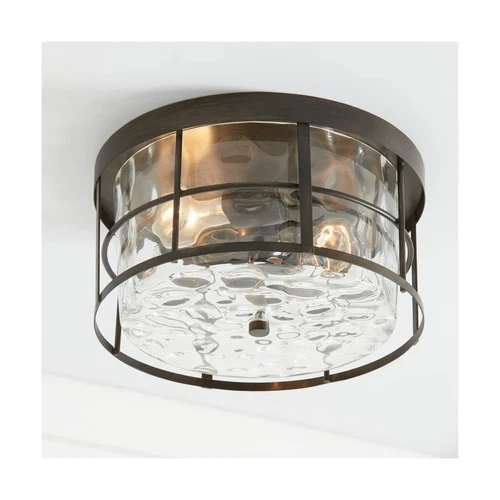 Capital Lighting 225021FH Bristol Drum Clear Water Glass Flush Mount Ceiling ... - Picture 3 of 4