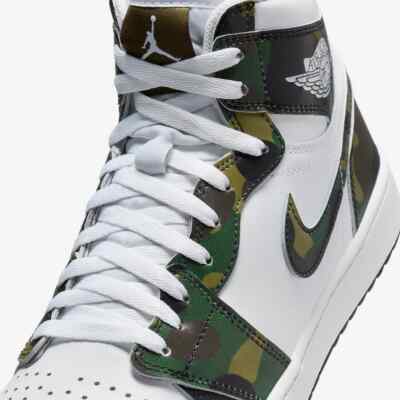 New Nike Air Jordan 1 G Golf Shoes - Camo/ Region Green (DQ0660