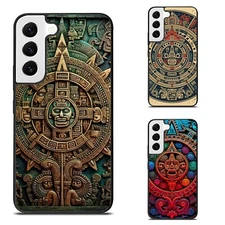 Hard Black Cover aztec pattern carved stone For Samsung Galaxy Z Fold