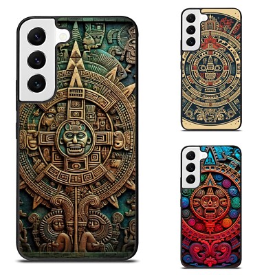 Hard Black Cover aztec pattern carved stone For Samsung Galaxy Z Fold