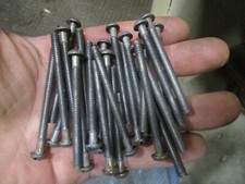 30  Vintage Central #10-24 X 2-1/4" Steel Round Head Slotted Machine Screws USA