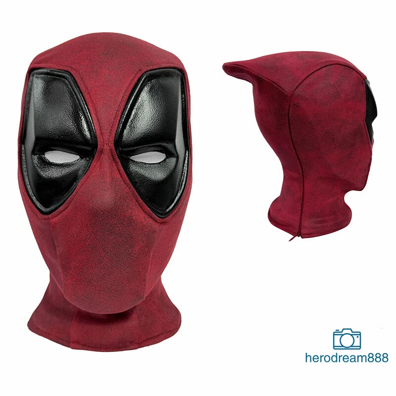 Deadpool 3 Cosplay Máscara de utilería Wade Wilson Hombres Máscara Roja Máscara de Halloween Stock en EE. UU. Foto 4 de 4