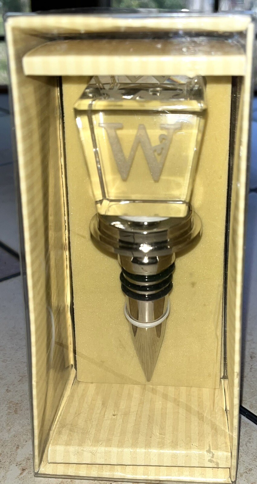 Cypress Monogram "W" Wine Stopper Etched Crystal Bottle Stopper eBay