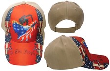 USA American Flag We The People Khaki Beige Printed Adjustable Baseball Hat Cap