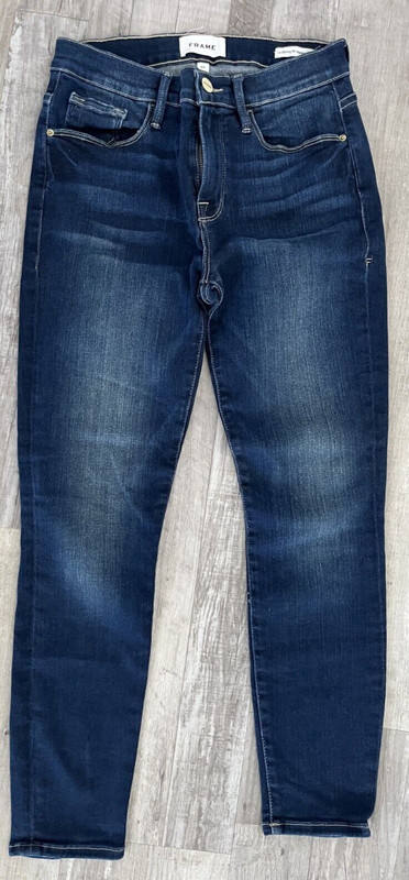 Frame Jeans Womens 29 Le Skinny De Jeanne Crop Dark Wash Blue