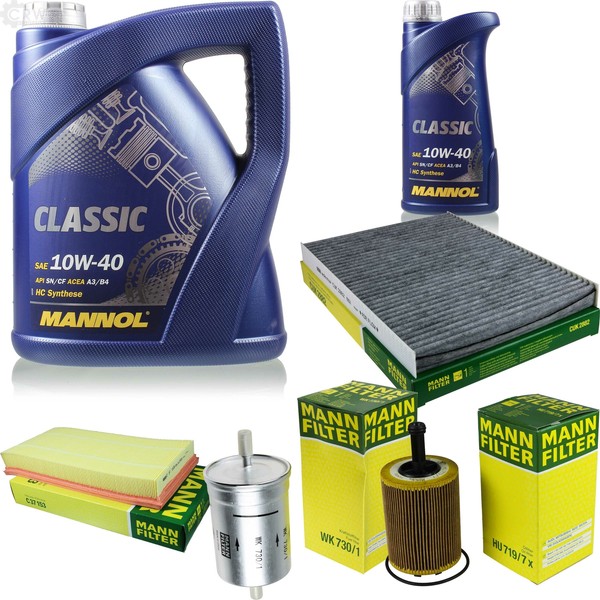 Mann Inspektionspaket 6L Mannol Classic 10W-40 FüR Seat Toledo Ii 2.3 V5 Leon-image