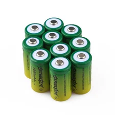10pcs SKYWOLFEYE 16340 RCR123A LR123A 3.7V 1800mAh Rechargeable Battery Cell