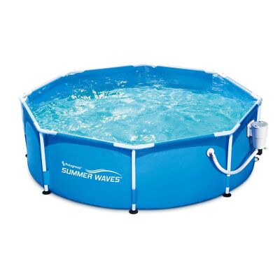 #ad Funsicle 8#x27; x 30quot; Outdoor Activity Round Frame Above Ground Swimming Pool Set $134.99