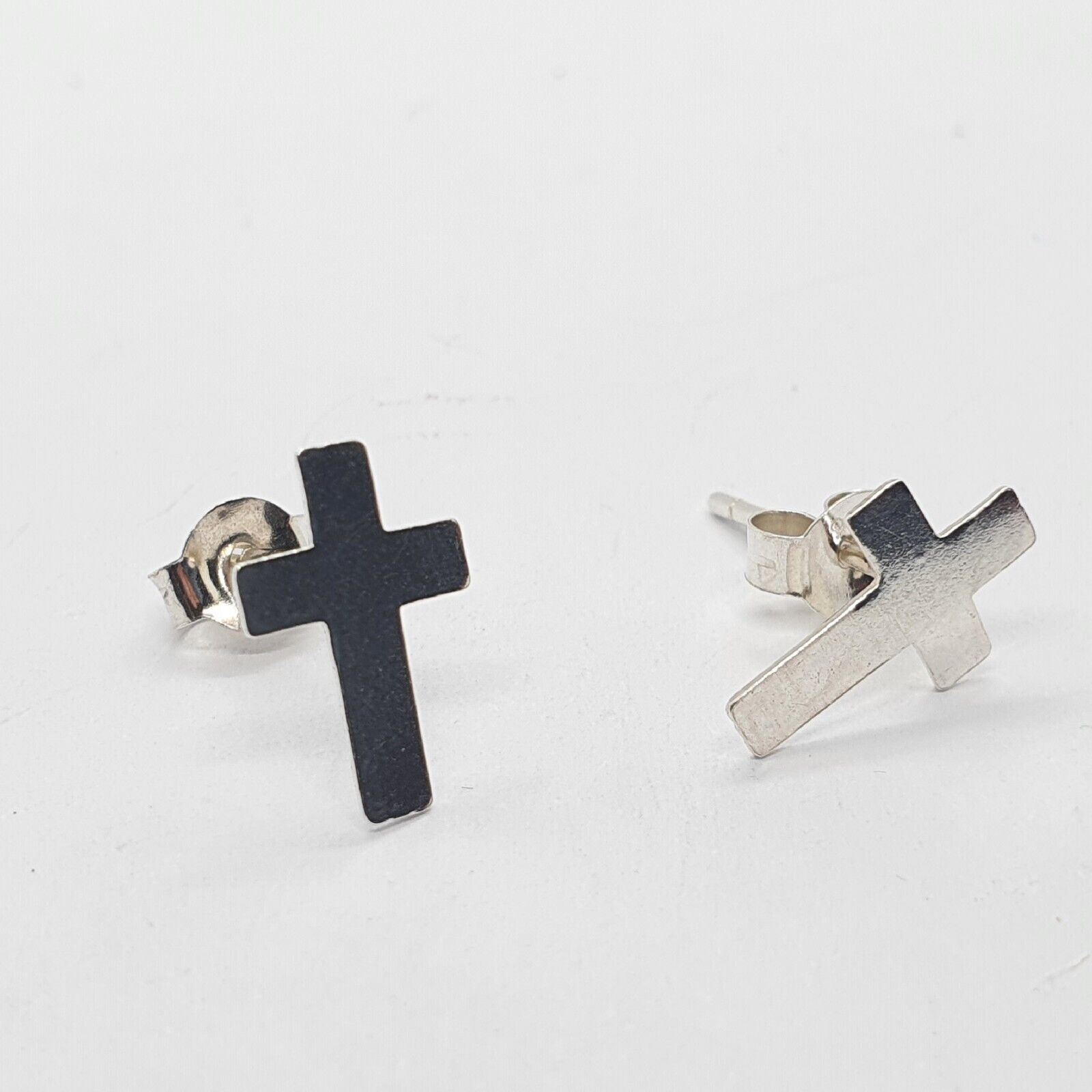 Solid Sterling Silver 925 Religious Cross Stud Ea… - image 4