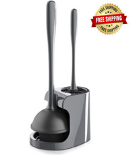  mbolo y cepillo para inodoro 2 en 1 almacenamiento de agua acero inoxidable NEW