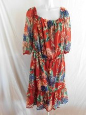 Ava & Viv Womens Dress Tropical Floral Stretch Waist Plus Size 1X