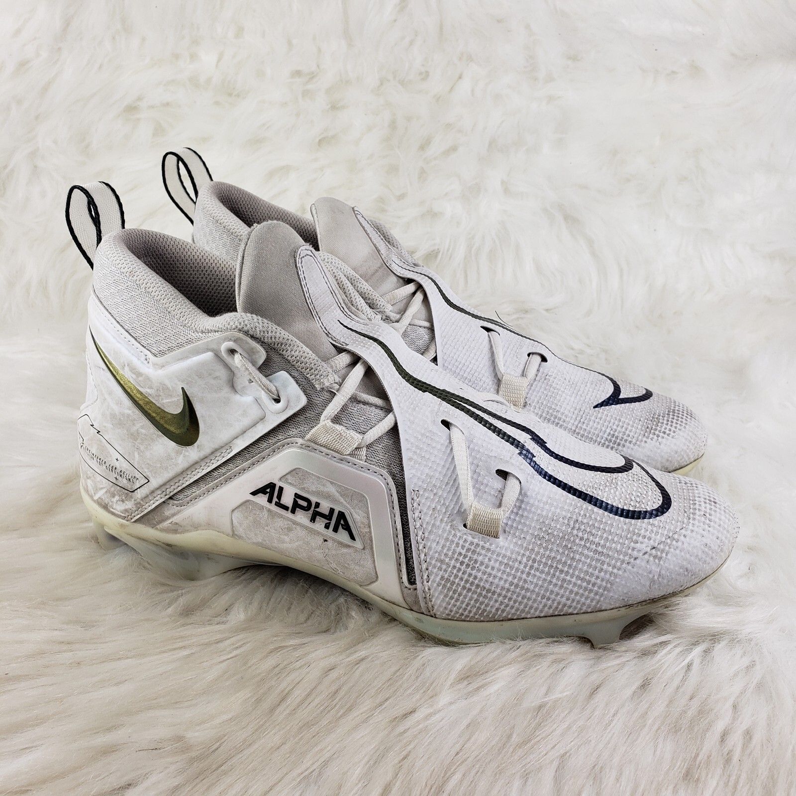 NIKE ALPHA MENACE CT6649105 White Football Cleats Me… Gem