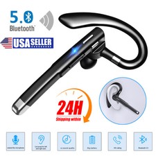 Wireless Headset Bluetooth 5.1 Earpiece Dual Mic Earbud Noise Cancelling Trucker
