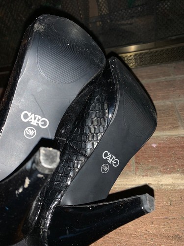 Cato Alligator Print Pumps High Heels Stiletto SEXY BLACK Women’s 10 W ❤️tb9j7 - Picture 5 of 5