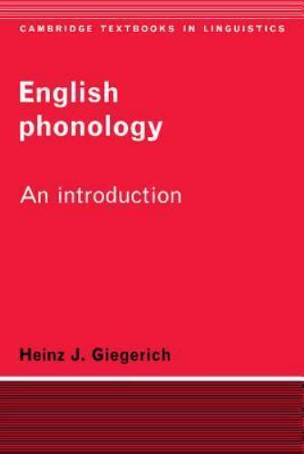 English Phonology An Introduction Giegerich Paperback Cambridge University Press