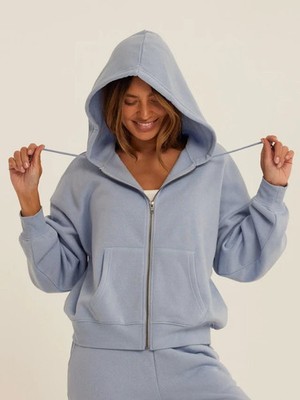 Threads 4 Thought Corissa Triblend Fleece Zip Hoodie XL High Tide (light blue)