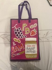 NEW Trader Joe  s Reusable Tote Bag Mac  Cheese, PB  Jam, Milk  Cookies