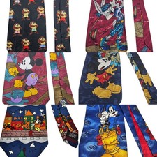Lot of 6 Disney Looney Tunes Novelty Ties Mickey Mouse Bugs Bunny Vintage