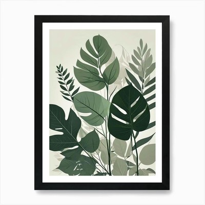 Greenery Clutter Botanical Art Prin Gerahmtes Wandbild Poster Leinwanddruck Bild
