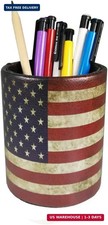 DreamsEden Vintage Pen Pencil Holder Cup Retro Pattern Desk Organizer for Home O