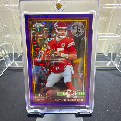 2026 topps flagship football Patrick mahomes Mojo refractor purple /75 