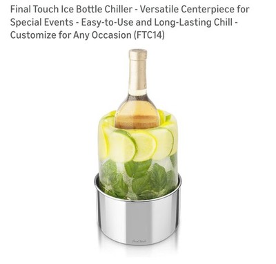 Final Touch Customizable Ice Wine Bottle Chiller-FTC14-NEW IN ORIG BOX
