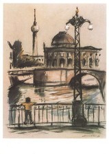 154338) DDR GSK Künstlerkarte Arno Mohr "Weidendammbrücke", SSt. 1987