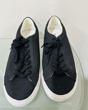 Madewell Sidewalk Low-Top Sneakers Canvas True Black Women Size 8 men Size 6,5