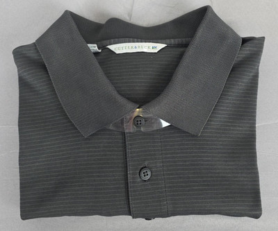 Cutter & Buck Gray Striped S/S Polo Sz Medium Golf Preppy Country Club Casual