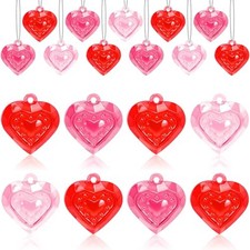 36Pcs Valentine's Day Heart Ornaments, Red Pink Heart Shaped Hanging Tree