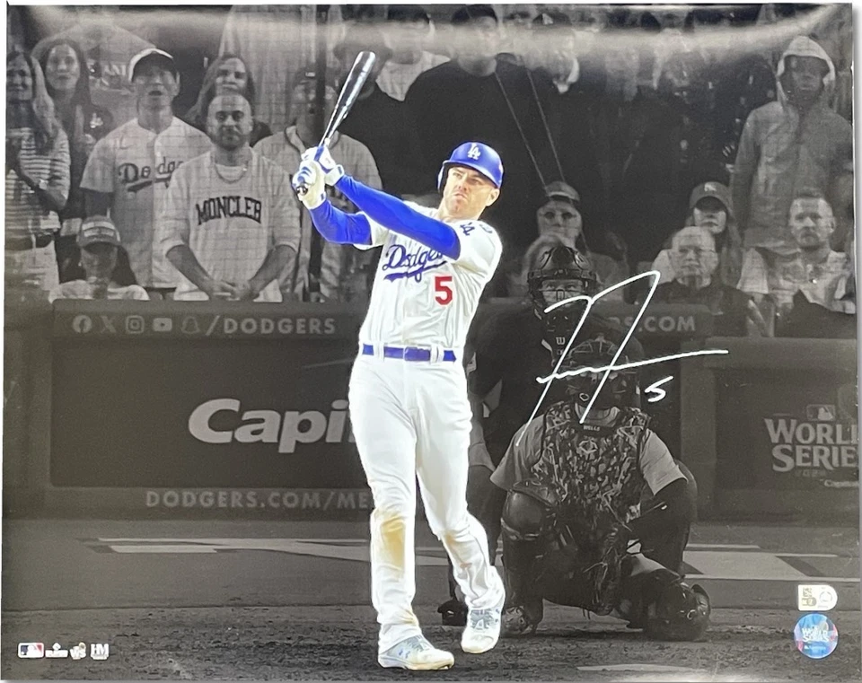 Foto autografiada firmada por Freddie Freeman 16x20 Spotlight WS Dodgers MLB