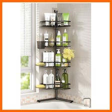 Standing Corner Shower Caddy - 4-Tier Rustproof Adjustable Shower Shelves
