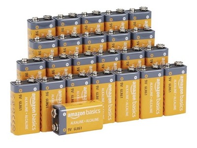 AmazonBasics 9 v Everyday Alkaline Batteries Pack of 24