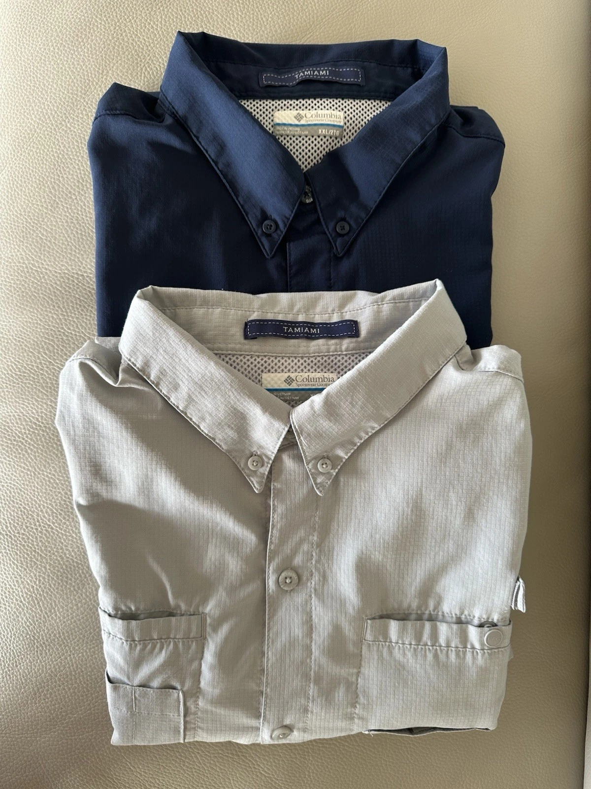 5 Columbia PFG Tamiami Men’s XXL Omni-Shade Shirts – Fishing - set of 5