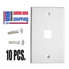 10 Pack Lot - Keystone 1 Hole Port Jack Wall Face Plate Network CAT5e CAT6 White