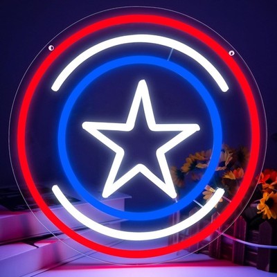 16''x16'' Star Character Kids LED Neon Sign With Dimmer USB Powered Light Lamp