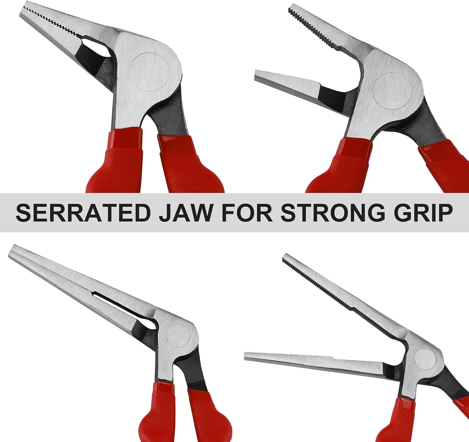 6"&8" Kiwi Bent Head Needle-Nose Pliers, Angled Head Long Nose Pliers