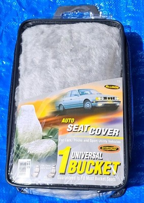 Vintage N.O.S Fabulamb 1 Seat Cover Universal Bucket Seat Allison Gray Fuzzy