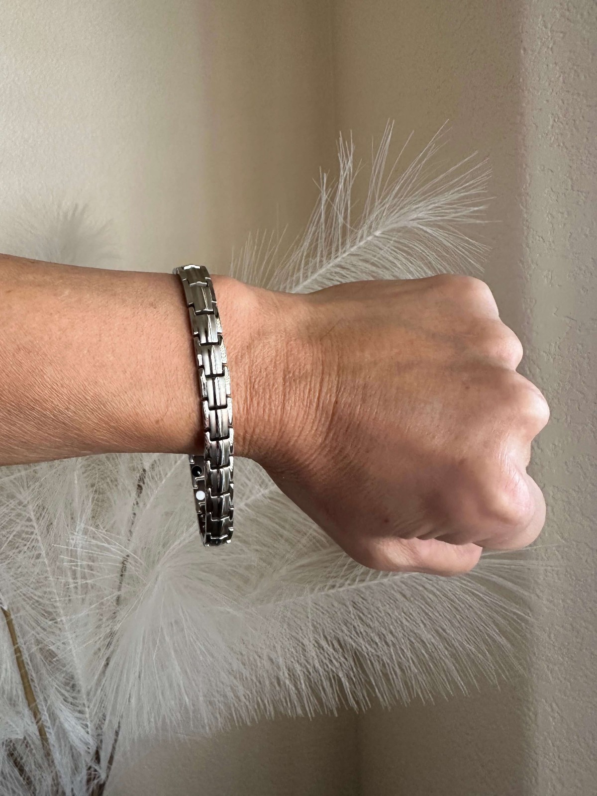 Titanium Silver Magnetic Bracelet Men Women Arthritis Pain Energy Balance Joy RX