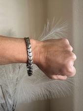Titanium Silver Magnetic Bracelet Men Women Arthritis Pain Energy Balance Joy RX