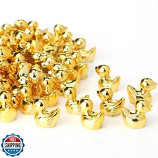 Yaocom 50 Pcs Mini Golden Duck Statue Golden Duck Figurines Micro Garden Land