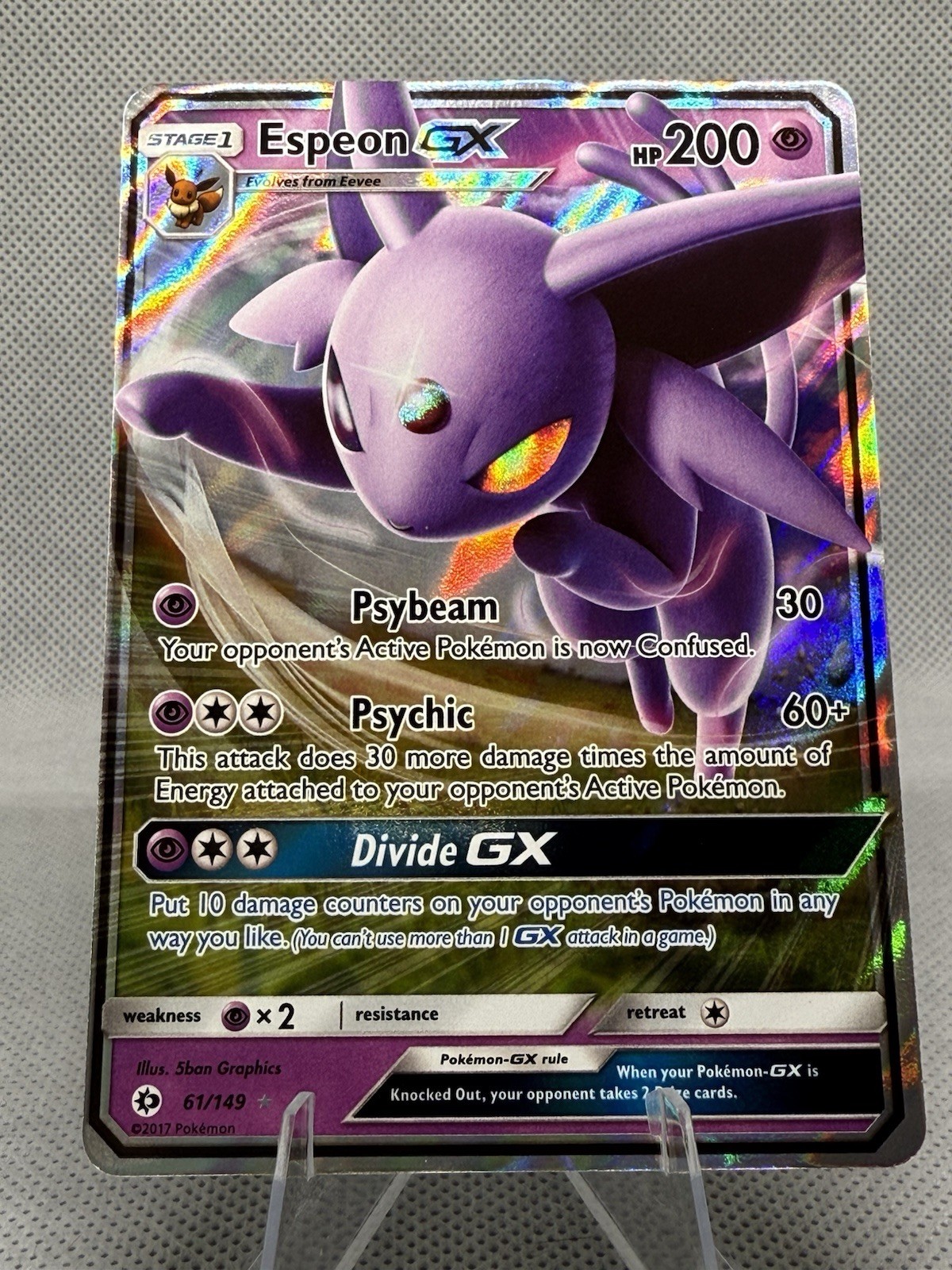 Pokemon TCG Espeon GX 61/149 Sun & Moon Base Set Ultra Rare Holo NM