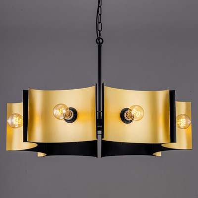 Modern Farmhouse 8-Light Chandelier - Adjustable Black Gold Fixture