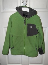 THE NORTH FACE Boys Jacket Coat Chimborazo Thick Hooded Fleece Lined S 7/8 Green