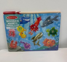 Melissa  Doug Magnetic Wooden Puzzle Fishing Game