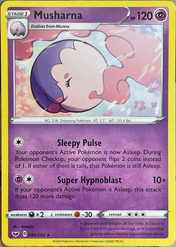 Musharna Rare - 088/202 - Sword & Shield Base Pokemon 2020