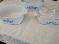 Corning Ware Vintage Casserole Baking Dishes, Very Good Condition With Lids 