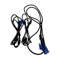 Lot of 3 VGA Cable SVGA Male to Male Monitor Video Cord Black HP 924318-001