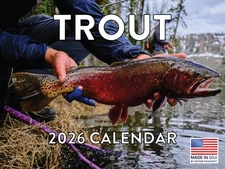 Trout Calendar 2026 Fly Fishing Monthly Wall Calender 12 Month 12x18